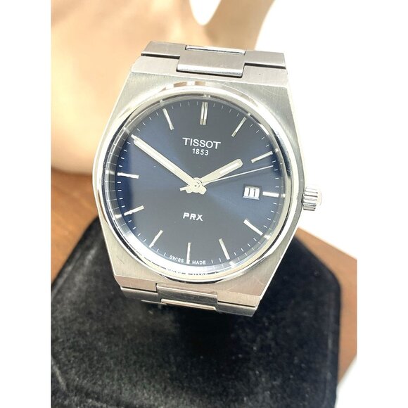 Tissot PRX Men's Watch Swiss Quartz 40mm Blue Dial Silver Steel T1374101104100